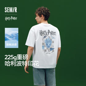 凉感T|森马哈利波特联名短袖T恤男夏季美式情侣装夜光印花针织衫
