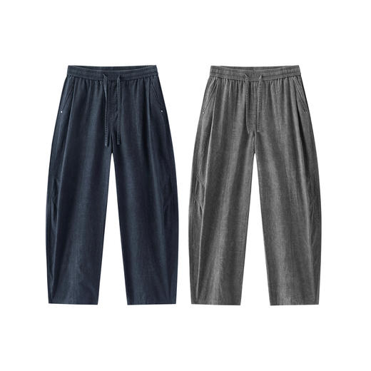 商场同款|森马休闲裤男夏季晕染满版印花长裤2026新款复古弧形裤 商品图4