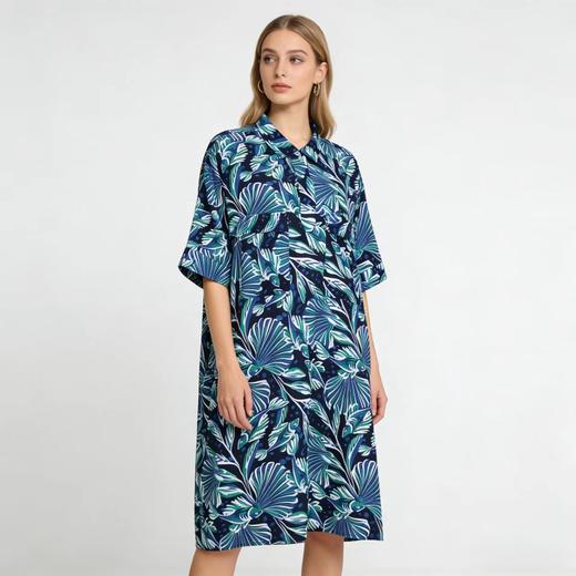 【UL系列】舒雅女短袖连衣裙天丝粘纤梭织 70%粘纤30%天丝 81/27104D 商品图0