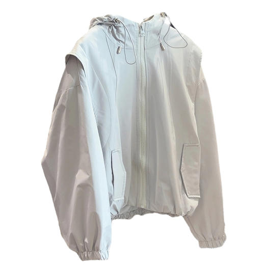 韩系春款新款休闲外套！2026宽松百搭时髦下摆收束工装连帽短外套！ 商品图1