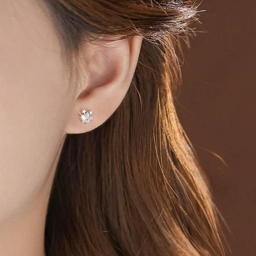 星星点缀锆石设计感银针耳环-160245648 商品图2