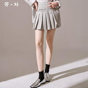 剩S/M/L 芳外新款知性气质小短裙洋气通勤百褶半身裙女8T23CI1189