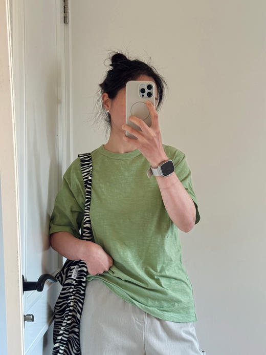 R45-水洗竹节棉短袖纯色松身T恤【包邮+三天无理由退换】 商品图8