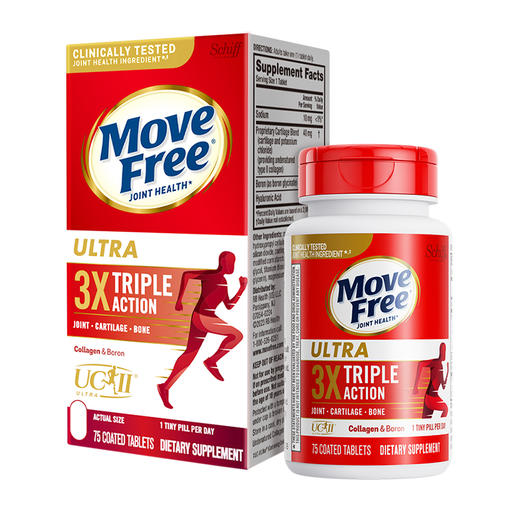 【山水专属】Move Free氨糖搭档 骨胶原白瓶75粒 商品图0