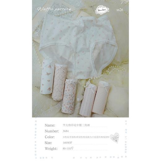 十足色彩莫代尔华夫格印花女内裤SZ3684 商品图0