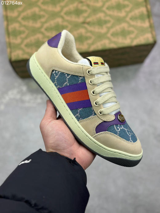 春季特惠💰520 古驰 Screener 古驰运动休闲系列 GG 珐琅扣 小脏鞋 商品图0