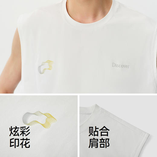 森马背心男夏季无袖圆领针织衫2026新款撞色渐变印花上衣速干防晒 商品图3