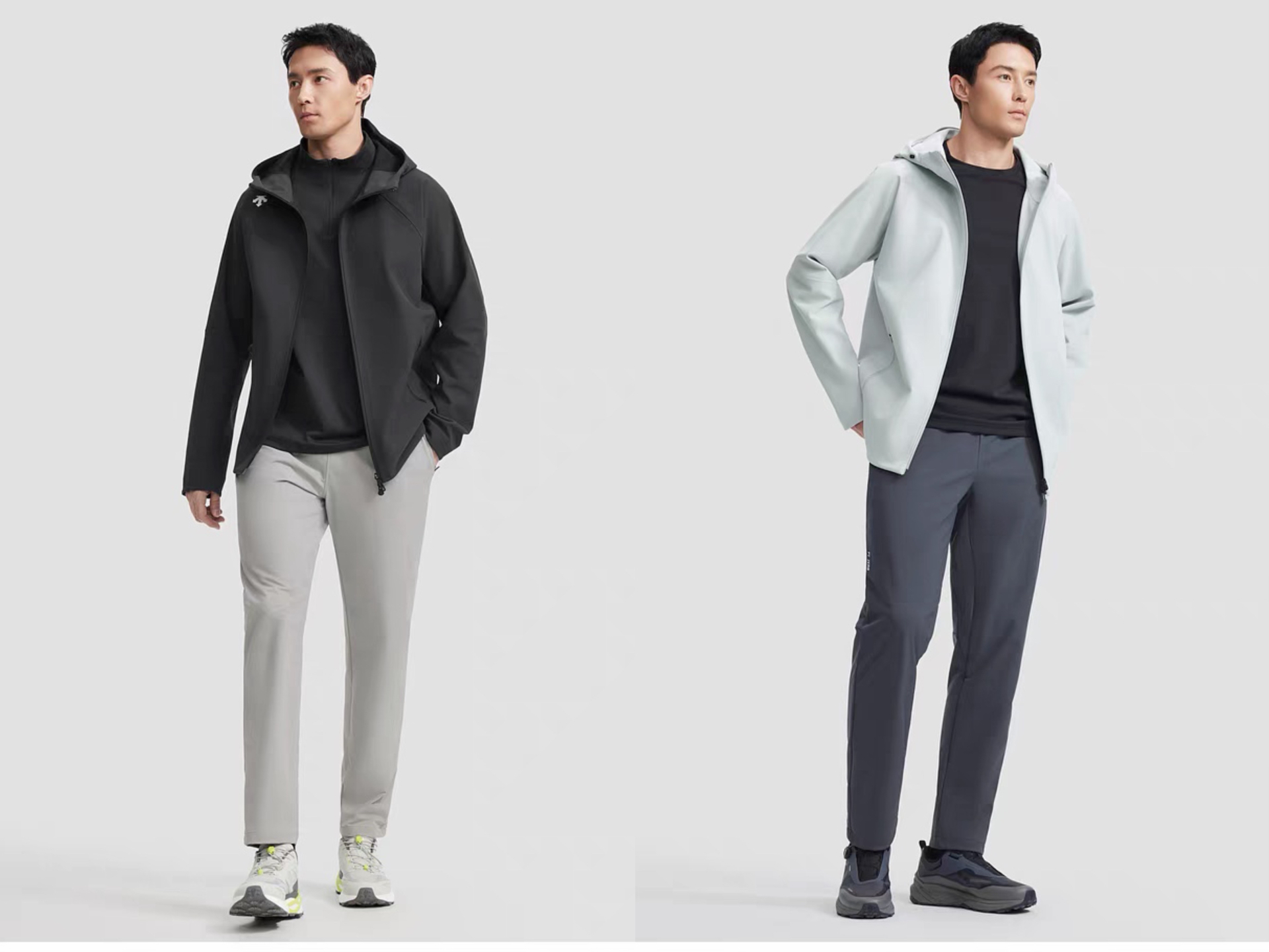 点此购买 迪桑特TRAINIBG综训运动加绒男士梭织压胶外套 bk 341887