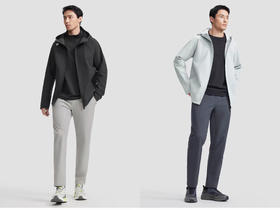 点此购买 迪桑特TRAINIBG综训运动加绒男士梭织压胶外套 bk 341887