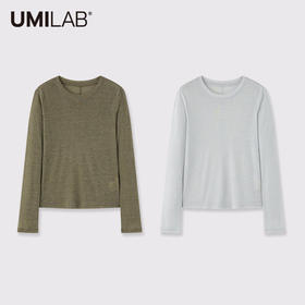 UMILAB｜曜石*气质万能打底 天丝+精纺羊毛银丝面料合身长袖T恤BT808V
