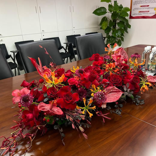 高原红千代兰红掌嘉兰平铺长桌花120cm长 商品图0