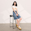 三彩2026夏季新款美式复古休闲牛仔裤高腰宽松阔腿裤五分裤中裤M 商品缩略图3