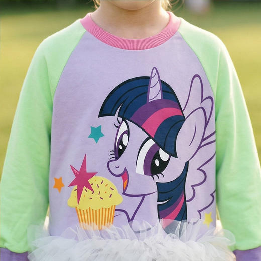 小马宝莉联名年衣童装卫衣春季新款女童小马宝莉春季拼接花边卫衣N1261008A06 商品图3