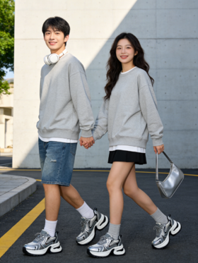 赵露思“GGCC”同款月落星河情侣厚底老爹鞋