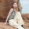 三彩2026夏季新款条纹背心吊带圆领无袖修身短款冰丝针织衫显瘦M 商品缩略图1