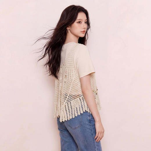 奢姿大码女装2026夏季减龄镂空设计两件套胖妹妹圆领休闲时尚套装9962954626 商品图3