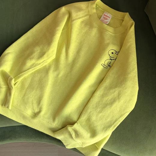 【小大人舒适圈】颜色巨巨巨好看！2026春季DD中古日系卫衣！儿童荧光黄卡通狗刺绣糖果色插肩圆领卫衣！ 商品图2