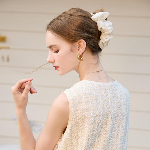 三彩2026新款缎面星光发夹甜美约会通勤闺蜜送礼浪漫头饰女 商品图1