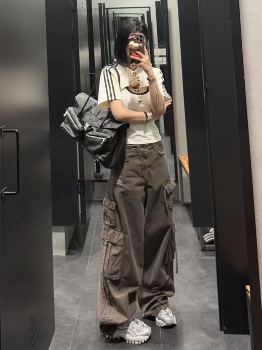 时髦精工装背带神裤显腿长水洗垂感牛仔嬉皮裤 商品图7