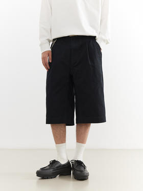 吃茶去chichaqu26春夏全棉重磅洗水做旧七分短裤复古工装街头男女