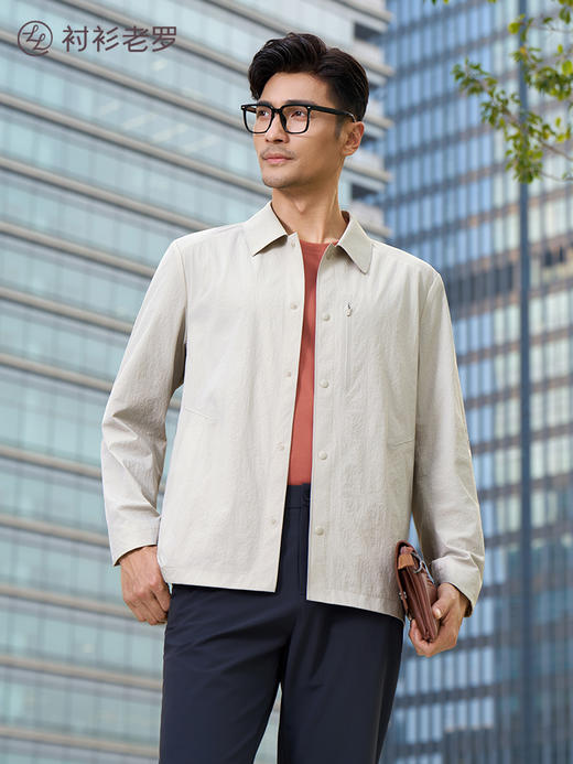 【云盾】抗撕裂肌能格翻领暗扣衬衫夹克261L7J537N[门店专款] 商品图2