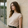 PALUOPO/PL春夏圆领舒适减龄针织短袖小个子百搭T恤女ES250953M 商品缩略图7