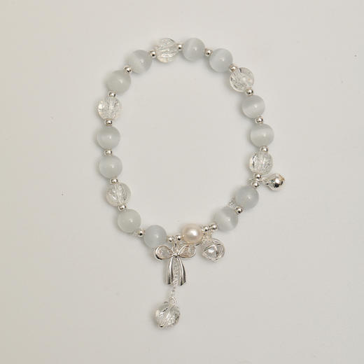 新款中式白水晶蝴蝶结猫眼石手链手串-纪念日百货门店同款159219522 商品图6