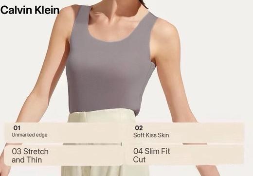 四色！Calvin Klein新款法式小方领无痕隐形肌底背心 商品图4
