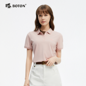 [7A抗菌]波顿夏季女士翻领纯色Polo短袖T恤，清爽利落穿出松弛有度