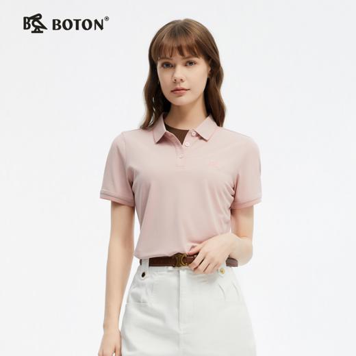 [7A抗菌]波顿夏季女士翻领纯色Polo短袖T恤，清爽利落穿出松弛有度LT326225 商品图0
