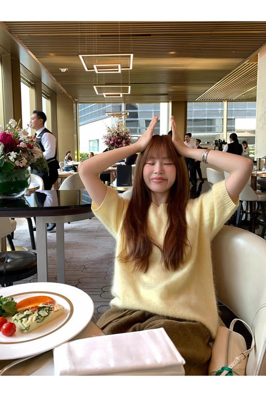 早春马卡龙色系拉毛短袖来喽～无缝一体山羊绒羊毛针织 售后时间：签收3天内，不合适及时申请！ 商品图13