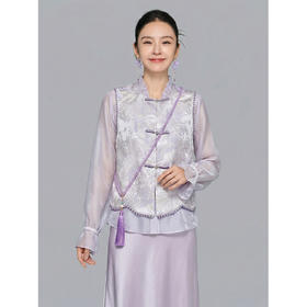 「自」全新升级【铂金会员284/天猫379/差价95】(13521)洛诗琳新中式盘扣马甲2026春夏新款时髦立领国风外套女