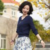 西子/蓝白故事羊毛优雅V领立体镂空绣花针织开衫/MSXS0354 商品缩略图1