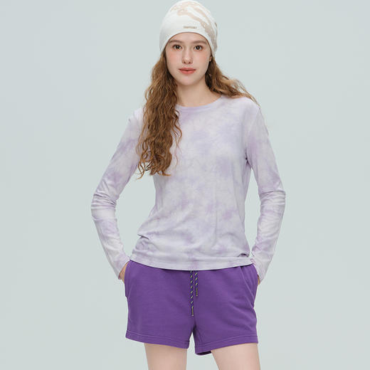 唤醒身心~部分尺码预售！个性扎染天丝莫代尔绵羊毛运动长袖/短袖/短裤 渐变色瑜伽T恤运动健身跑步爬山 商品图1