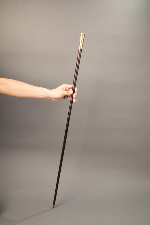 独角鹿西洋古董1880-1910维多利亚时代西班牙出品托莱多钢黄金硬木手杖 商品图1