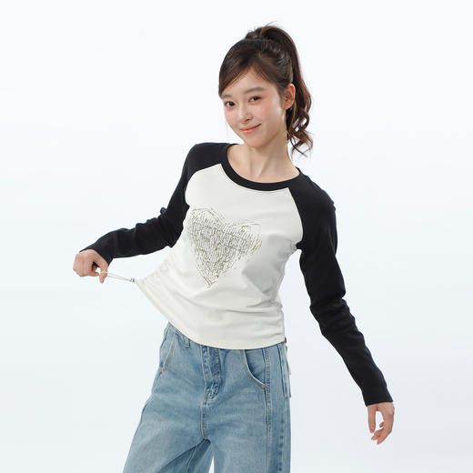 复古插肩基本款收腰T恤-纪念日百货门店同款169645921 商品图0