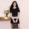 奢姿大码女装2026夏季胖妹妹钻饰领拼接蕾丝套装气质通勤两件套9962953620 商品缩略图1