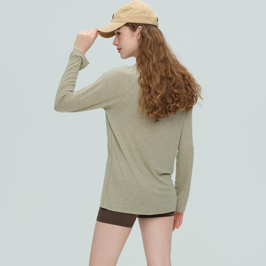 唤醒身心~天丝莱赛尔羊毛运动长袖瑜伽上衣透气吸湿健身服 商品图3