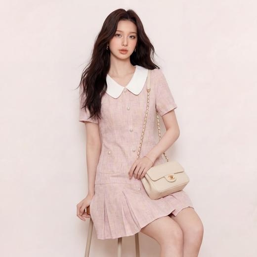 奢姿大码女装2026夏季减龄娃娃领小香风连衣裙胖妹妹通勤时尚裙子9962894580 商品图0