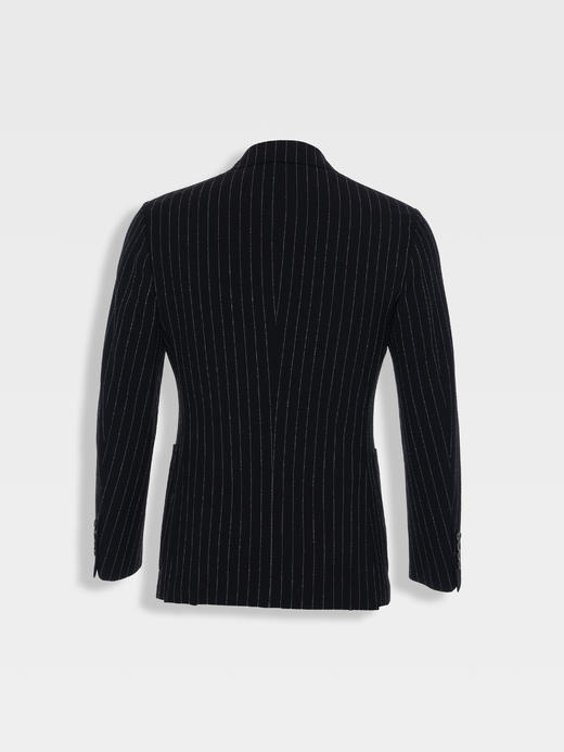 callisto黑色条纹丝羊毛混纺西服 商品图1