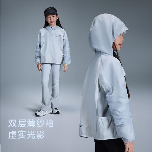 onmygame【黑武士】 女童外套防泼水反光连帽甜酷机能风GQ1T120600 商品图2