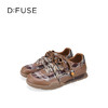 Dfuse迪芙斯2026春季新款反绒皮格纹拼接双鞋带复古德训鞋运动鞋DFE1112137 商品缩略图7