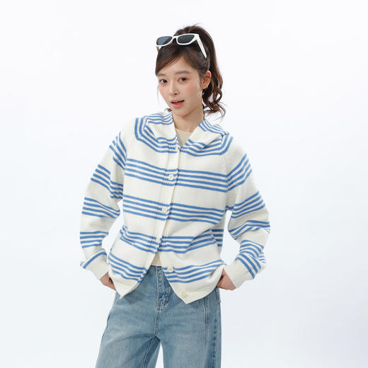 休闲宽松基本款戴帽开衫毛衣-纪念日百货门店同款169644303 商品图0