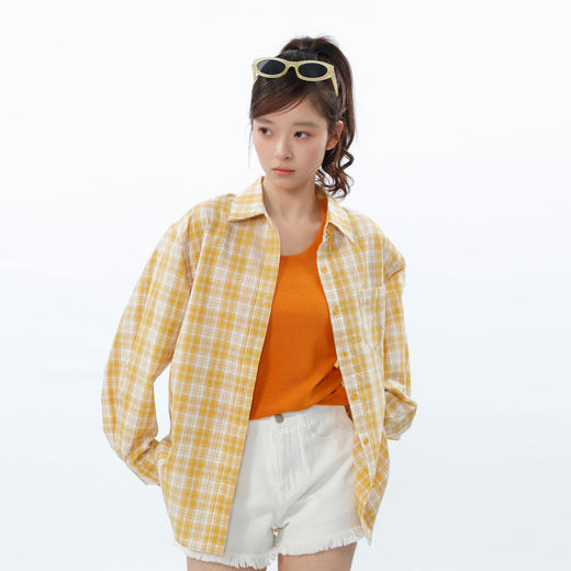 休闲时尚基本款条纹长袖衬衫-纪念日百货门店同款169447326 商品图0