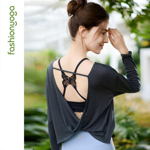 凡圣瑜伽优雅露背外搭长袖F16312 商品图11