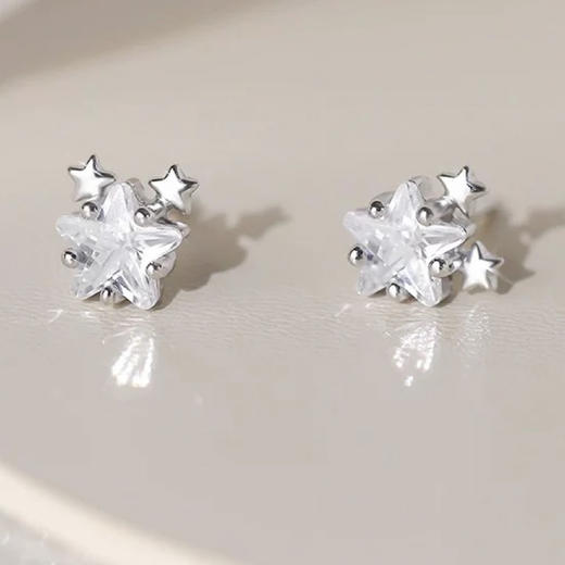星星点缀锆石设计感银针耳环-160245648 商品图0