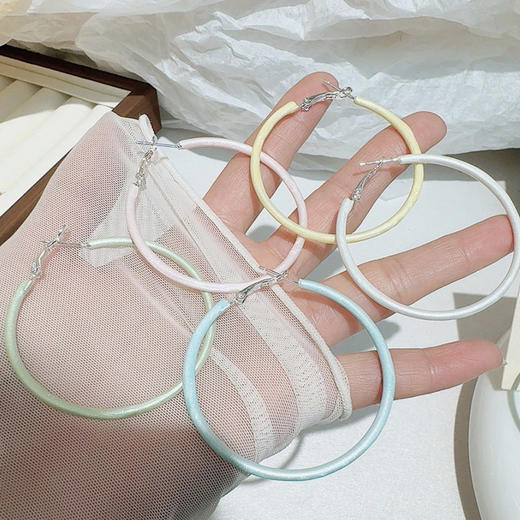 高级感彩色大圈圈耳环耳圈（50mm）-纪念日百货门店同款169698820 商品图2