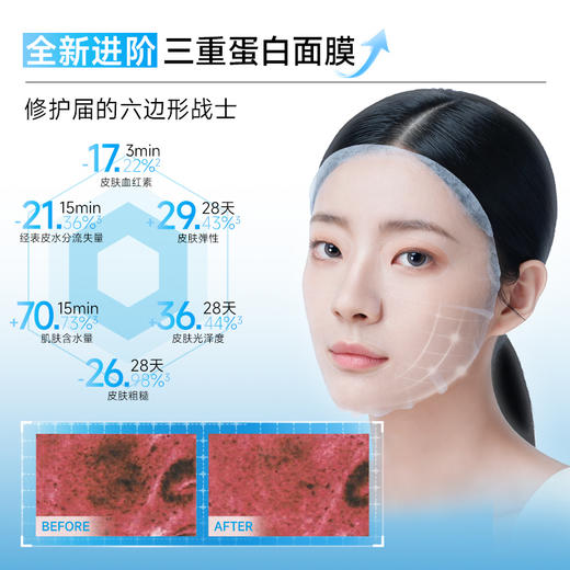 【会员派样】三重蛋白面膜2.0 2片 10min速褪红 强修少反复 舒缓敏感褪红少反复 油痘肌/敏肌护肤 商品图2