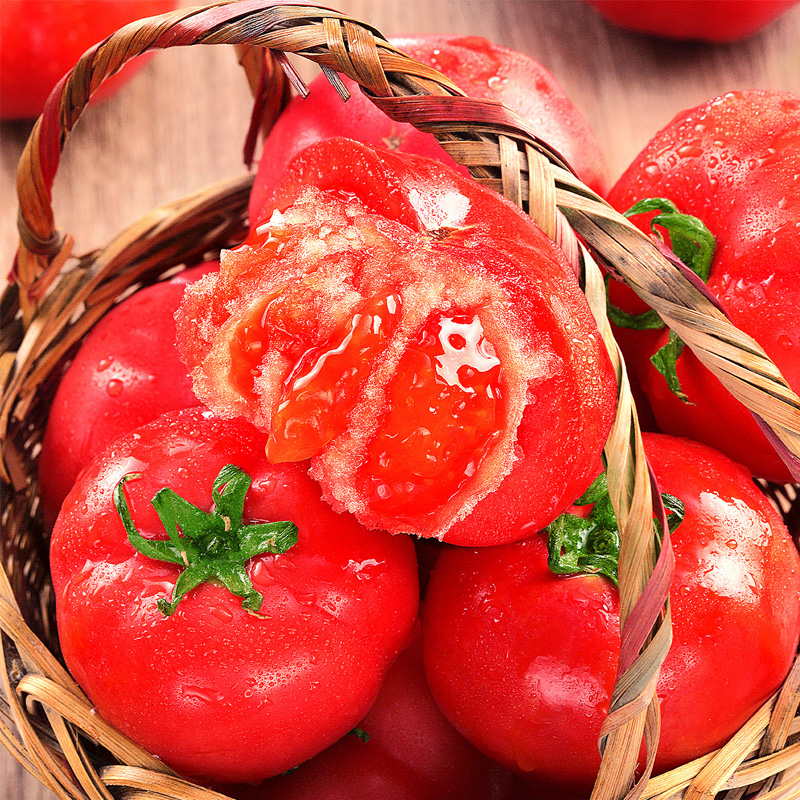陕西普罗旺斯西红柿，酸甜多汁，自然成熟，新鲜水果蔬菜番茄