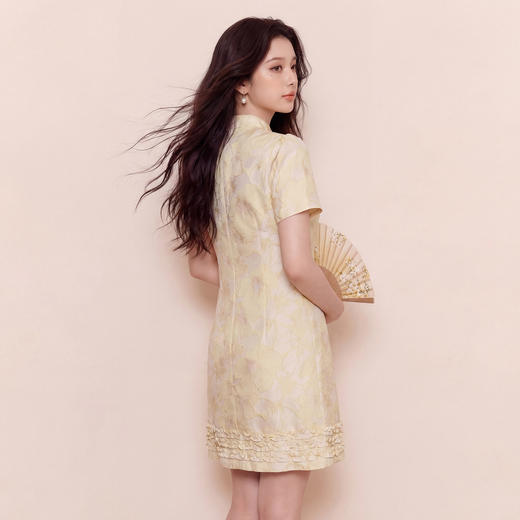 奢姿大码女装2026夏季胖妹妹时尚提花改良旗袍气质复古国风裙子9962894494 商品图3